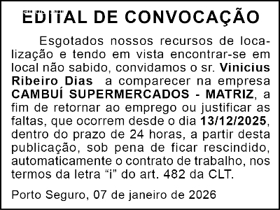 EDITAL DE CONVOCAÇÃO