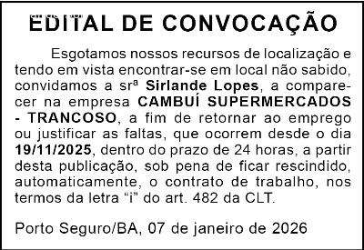 EDITAL DE CONVOCAÇÃO