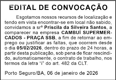 EDITAL DE CONVOCAÇÃO
