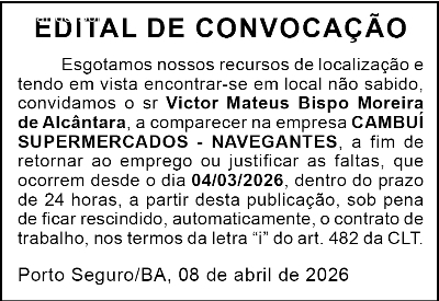 EDITAL DE CONVOCAÇÃO