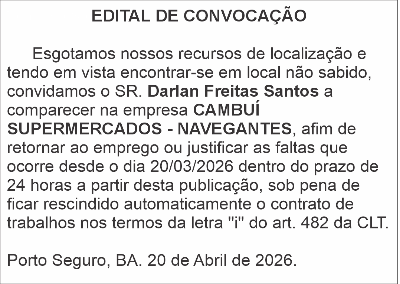 EDITAL DE CONVOCAÇÃO
