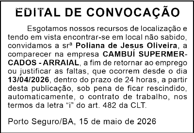 EDITAL DE CONVOCAÇÃO