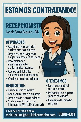 RECEPCIONISTA - Estamos contratando